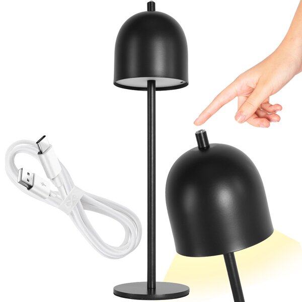 Toolight Toolight, bezdrátová noční USB lampa APP1358-T, černá matná, OSW-08621