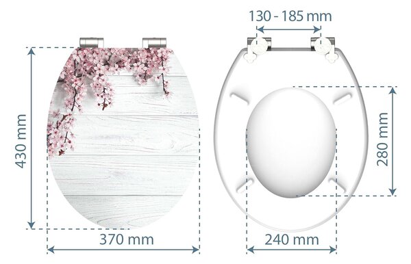 Eisl Sanitär WC prkénko MDF Soft Close Flowers and Wood High Gloss 80549