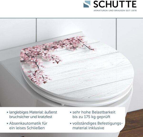 Eisl Sanitär WC prkénko MDF Soft Close Flowers and Wood High Gloss 80549