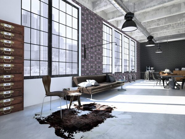 A.S. Création | Vliesová tapeta na zeď My Home My Spa 38692-1 | 0,53 x 10,05 m | fialová, černá