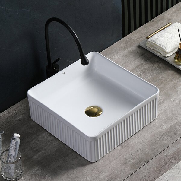 BPS-koupelny Keramické umyvadlo na desku HYD-AA-WH-375 37,5x37,5 cm, bílé