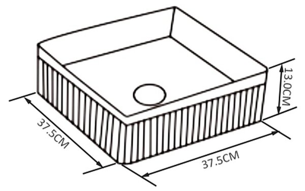 BPS-koupelny Keramické umyvadlo na desku HYD-AA-WH-375 37,5x37,5 cm, bílé