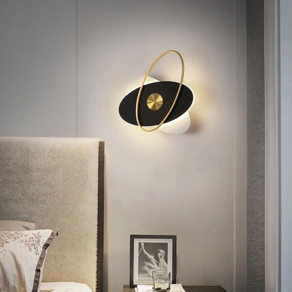 Toolight Toolight, LED nástěnné svítidlo 8W APP1432-CW, černá-zlatá-bílá, OSW-03500