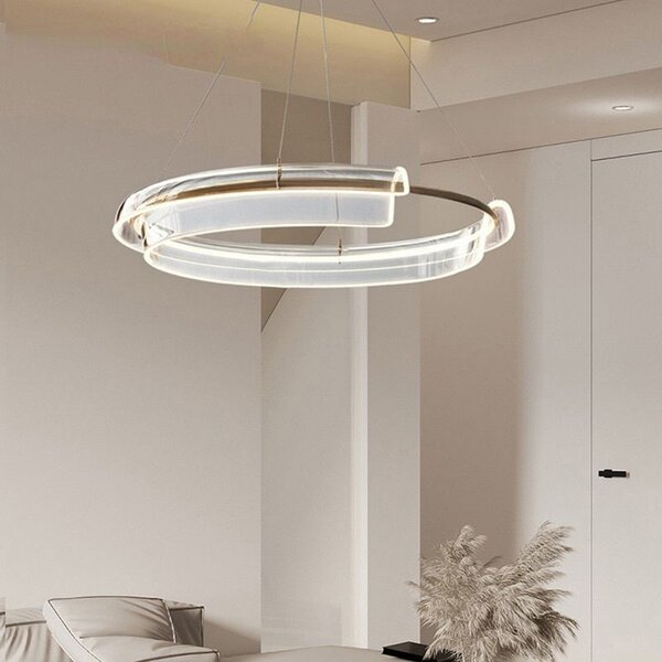 Toolight Toolight, LED závěsné svítidlo 58cm s dálkovým ovládáním APP1672-CP, zlatá, OSW-06137