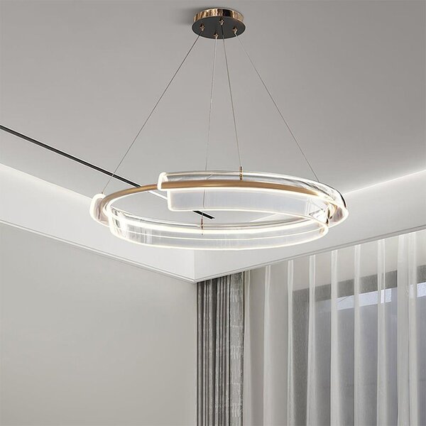 Toolight Toolight, LED závěsné svítidlo 58cm s dálkovým ovládáním APP1672-CP, zlatá, OSW-06137