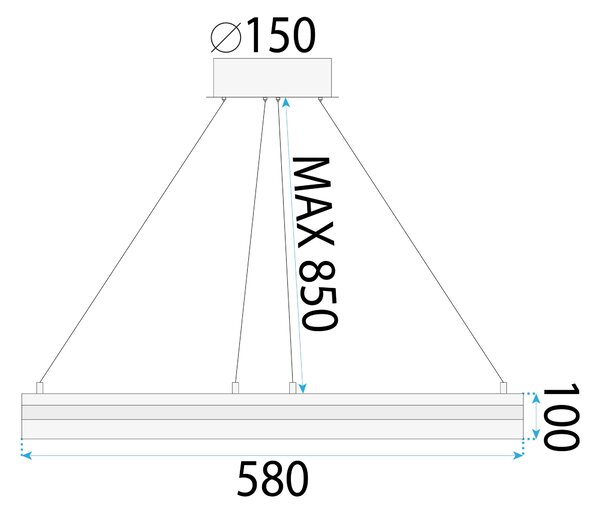 Toolight Toolight, LED závěsné svítidlo 58cm s dálkovým ovládáním APP1672-CP, zlatá, OSW-06137