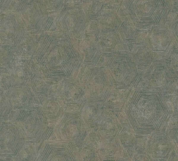 A.S. Création | Vliesová tapeta na zeď My Home My Spa 38698-4 | 0,53 x 10,05 m | zelená, metalická