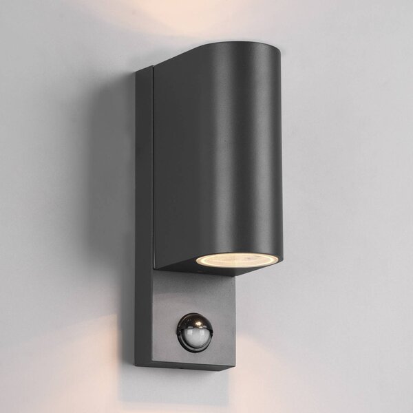 Trio Lighting Venkovní Roya 2 zdroje senzor, kulaté antracit, stmívatelný, Černá, Hliník, Moderní