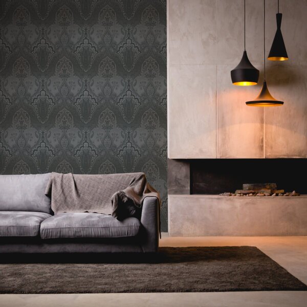 A.S. Création | Vliesová tapeta na zeď My Home My Spa 38708-5 | 0,53 x 10,05 m | černá, šedá