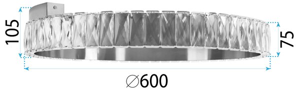 Toolight Toolight, LED křišťálové závěsné svítidlo 60cm, APP1506-C, zlatá matná, OSW-06790