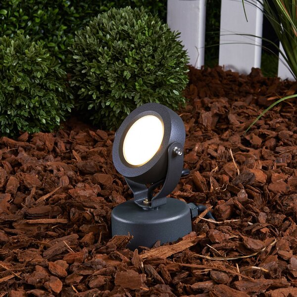 Lucande LED venkovní reflektor Gavin, 33 cm, antracit, hliník, Černá, Hliník