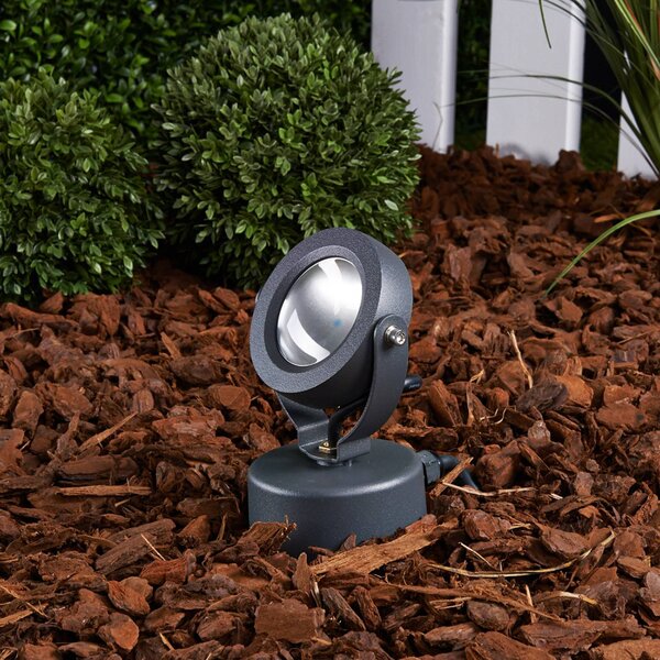 Lucande LED venkovní reflektor Gavin, 33 cm, antracit, hliník, Černá, Hliník