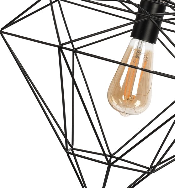 Toolight - Závěsná lampa 1xE27 DIAMENT 392197, černá, OSW-08570