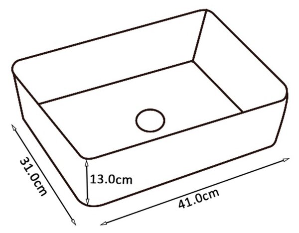 BPS-koupelny Keramické umyvadlo na desku HYD-LO-MTB-410 41x31 cm, černé matné