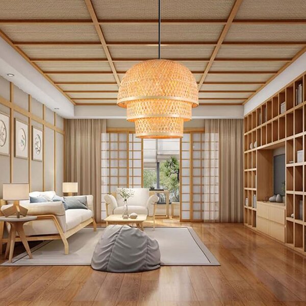 Toolight Boho, závěsné svítidlo 1xE27 APP1577-5C, přírodní hnědá, OSW-03614