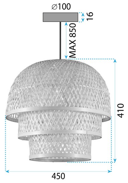 Toolight Boho, závěsné svítidlo 1xE27 APP1577-5C, přírodní hnědá, OSW-03614