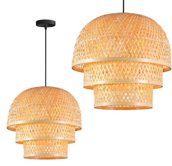 Toolight Boho, závěsné svítidlo 1xE27 APP1577-5C, přírodní hnědá, OSW-03614