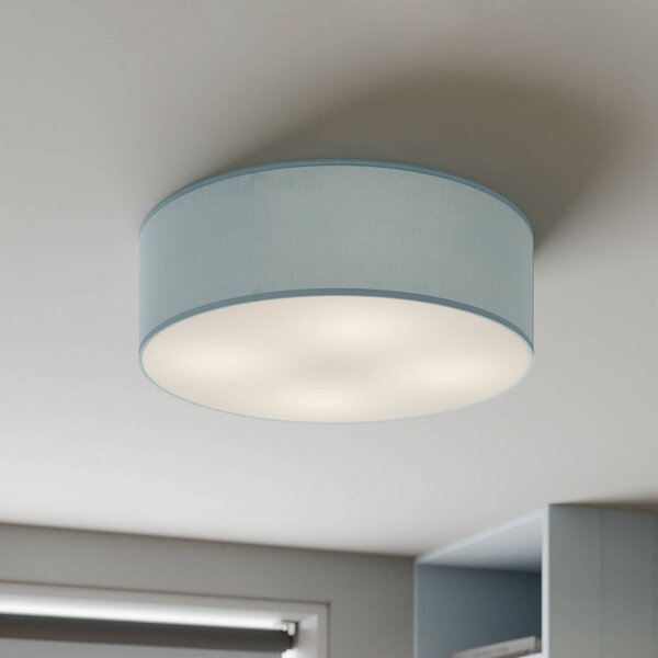 TK Lighting Stropní světlo Rondo, modré, Ø 45 cm, stmívatelný, Modrá, Ložnice, Textil / tkanina / hedvábí, Moderní