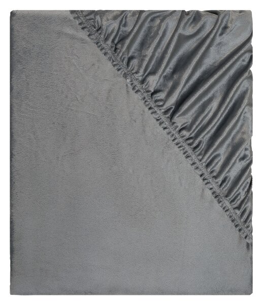LIVARNO home Plyšové napínací prostěradlo, 180-200 x 200 cm (šedá) (100357442002)