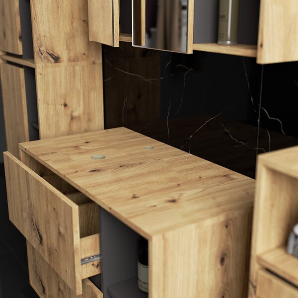 Ak furniture Koupelnová sestava VAMI II dub artisan/grafitově šedá