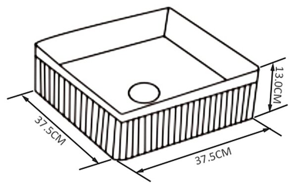 BPS-koupelny Keramické umyvadlo na desku HYD-AA-MTB-375 37,5x37,5 cm, černé mat