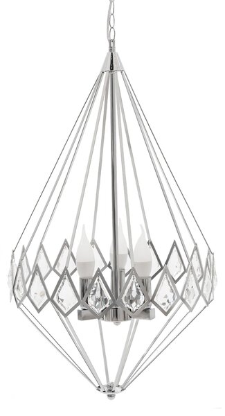 Toolight - Křišťálová závěsná lampa 3xE14 40W APP210-3CPR, stříbrná, OSW-07500