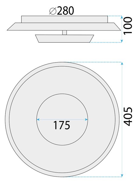 Toolight Toolight, LED stropní svítidlo 40cm, 14W, APP1460, zelená, OSW-04188