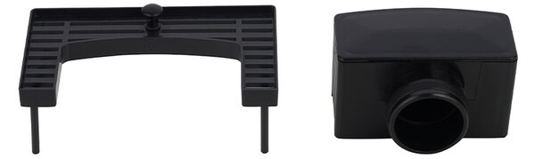 BPS-koupelny Čtvercový sprchový odtokový žlab 2in1 DL06-G1 HYD-3871 15x15 cm, černý