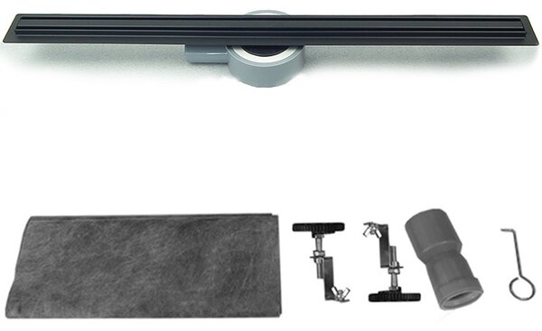 BPS-koupelny Sprchový odtokový žlab DL03 HYD-2605 60 cm, černý
