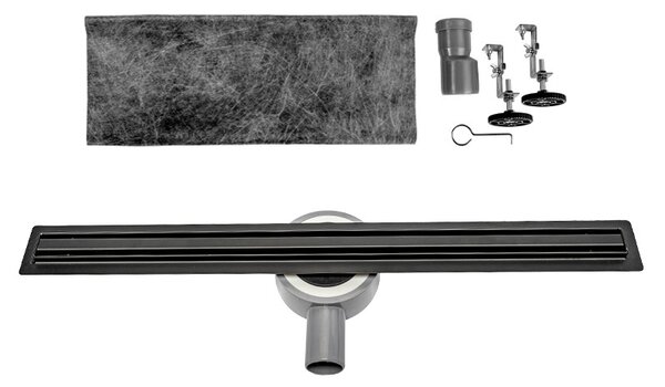 BPS-koupelny Sprchový odtokový žlab DL03 HYD-2605 60 cm, černý