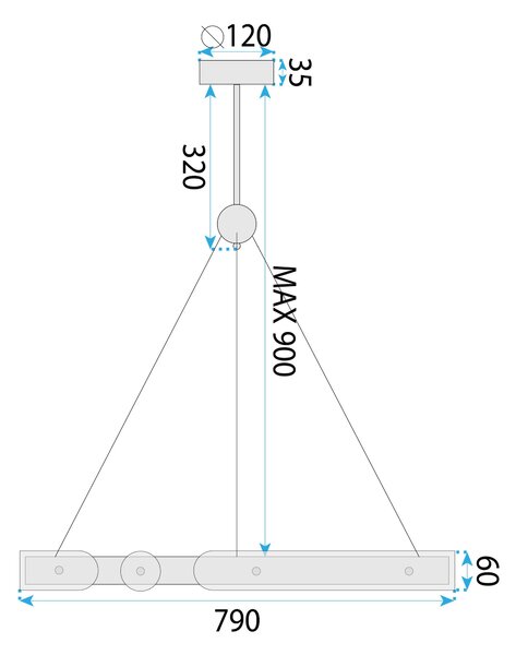 Toolight Loop, LED stropní svítidlo 79cm, 26W, dálkové ovládání, APP1549-CP, zlatá matná, OSW-06970