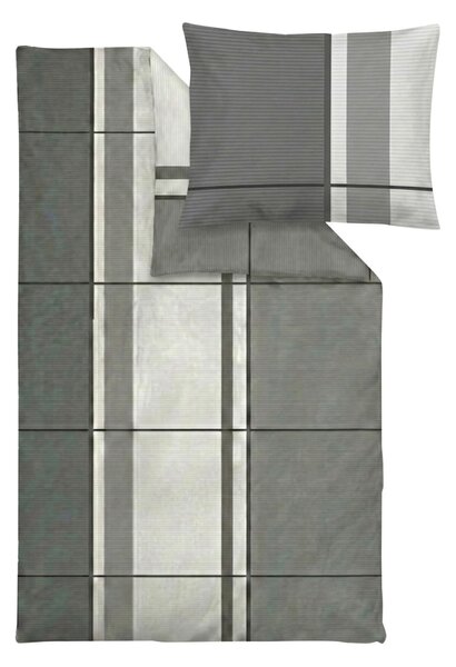 Looks BY Wolfgang Joop Saténové ložní povlečení, 140 x 200 cm, 70 x 90 cm (šedá) (100411487001)