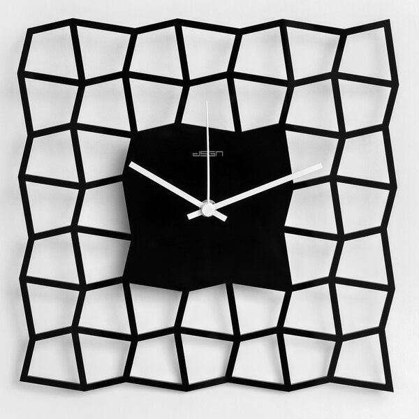 Středně velké černé hodiny na zeď, plexi 40x30cm: Black Star | atelierDSGN