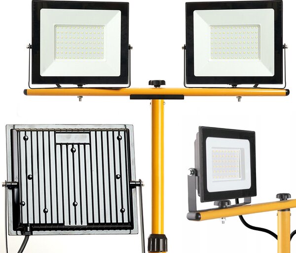 Toolight Rea, Halogen LED budowlany na statywie 2x20W RSL001-20N, KPL-10200