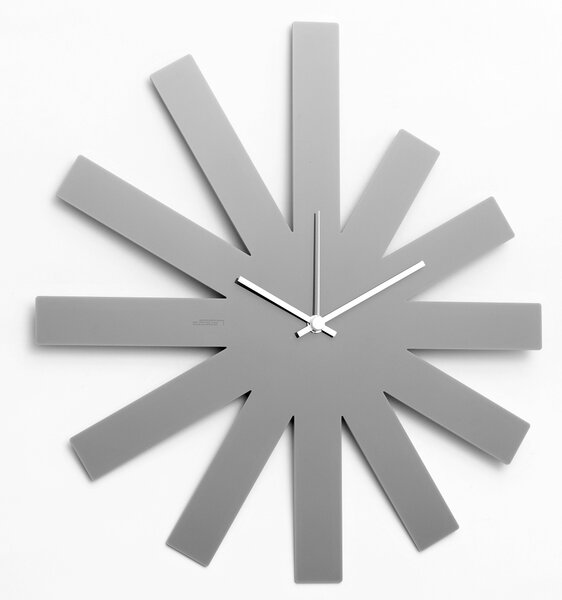 Šedé nástěnné hodiny, plexi 40x30xm: Gray Star - Šedé | atelierDSGN