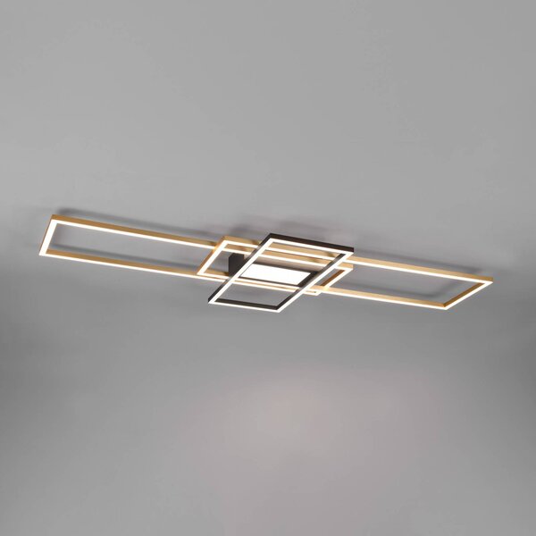 Trio Lighting Stropní svítidlo Irvine LED, stmívatelné, mosazné provedení, stmívatelný, Mosaz / zlato, Obývací pokoj / jídelna, kov, Moderní