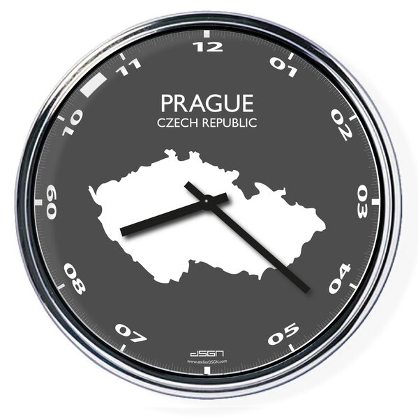 Designové nástěnné hodiny Prague 32 cm – český design | atelierDSGN, Výběr barev Světlé