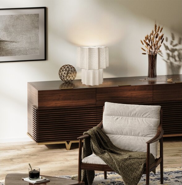 Stolní lampa WAVY 1xE27/14W/230V béžová