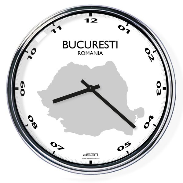 Kancelářské nástěnné hodiny: Bukurešť (32 cm), Výběr barev Tmavé