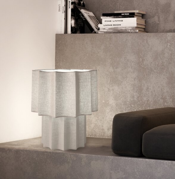 Stolní lampa WAVY 1xE27/14W/230V šedá