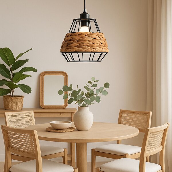 Toolight - Stropní svítidlo E27 60W APP989-1CP, hnědá-černá, OSW-01047