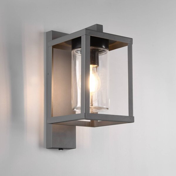 Trio Lighting Venkovní nástěnné svítidlo Lunga se soumrakovým senzorem, Černá, Hliník, Moderní