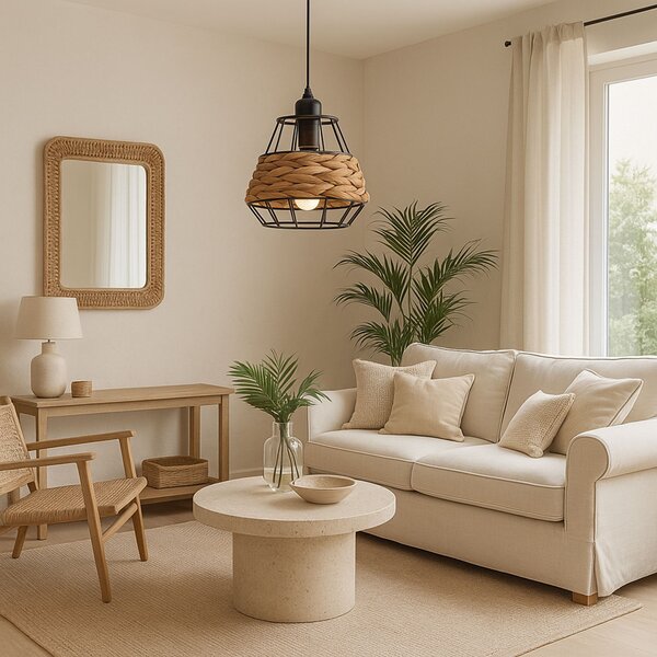Toolight - Stropní svítidlo E27 60W APP989-1CP, hnědá-černá, OSW-01047