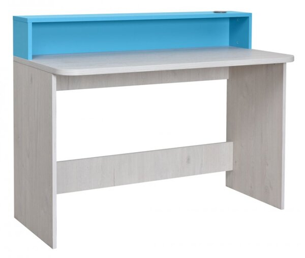 Dětský PC stůl Numero - dub bílý/modrá