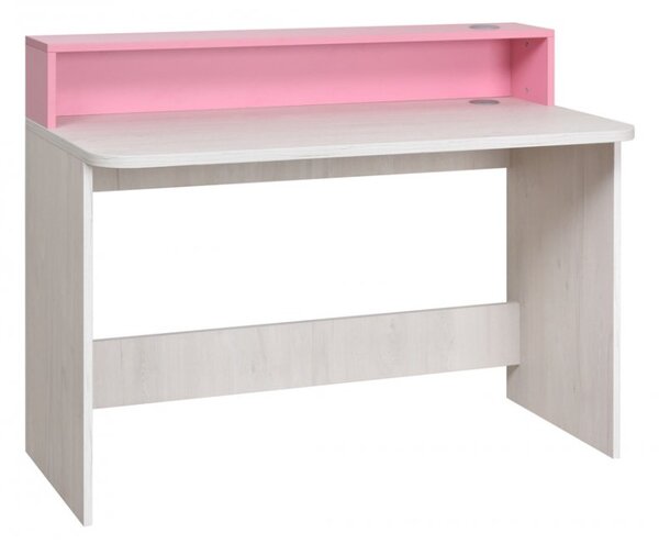 Dětský PC stůl Numero - dub bílý/růžová