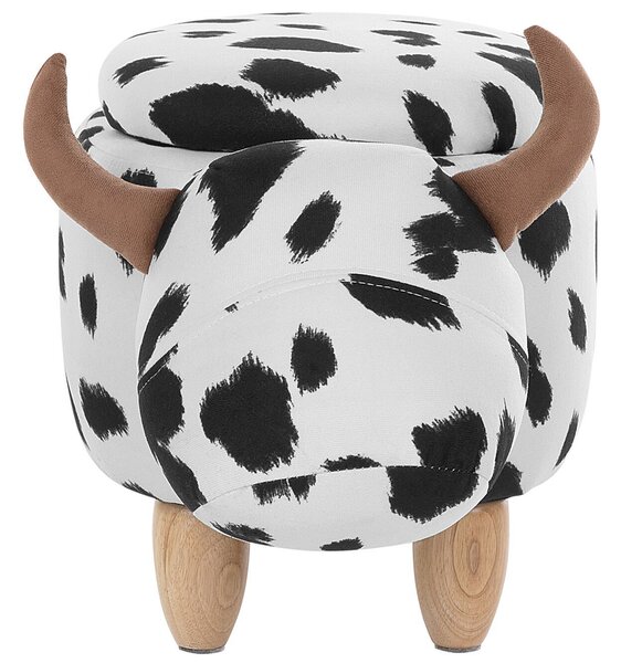 Zvířecí stolička s úložným prostorem COW Tkanina Bílá Kráva