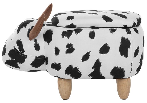 Zvířecí stolička s úložným prostorem COW Tkanina Bílá Kráva