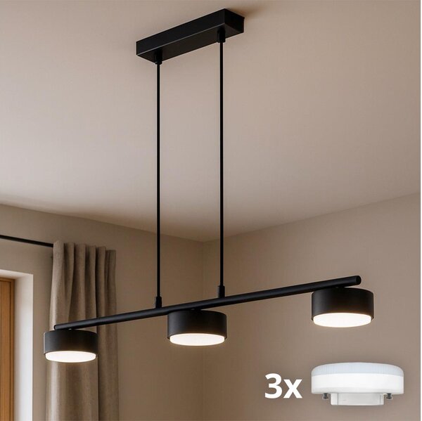 Brilagi - LED RGB Stm. lustr na lanku MONO 3xGX53/14W/230V Wi-Fi Tuya černá