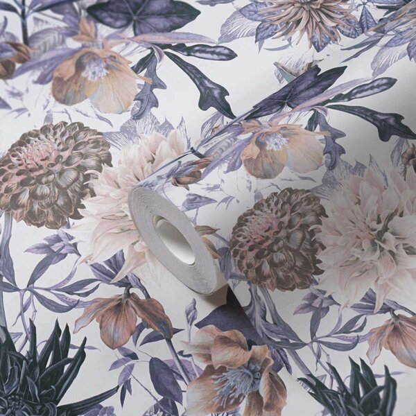 A.S. Création | Vliesová tapeta na zeď Dream Flowery 38175-1 | 0,53 x 10,05 m | modrá, béžová, šedá