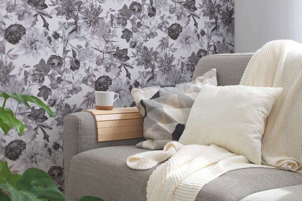 A.S. Création | Vliesová tapeta na zeď Dream Flowery 38175-3 | 0,53 x 10,05 m | bílá, šedá